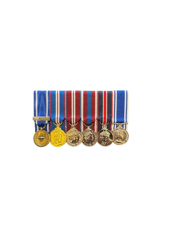 Court Mounted Miniature Medal Set, Bosnia NATO, Golden, Diamond, Platinum Jubilee & Kings Coronation &  Police LSGC EIIR
