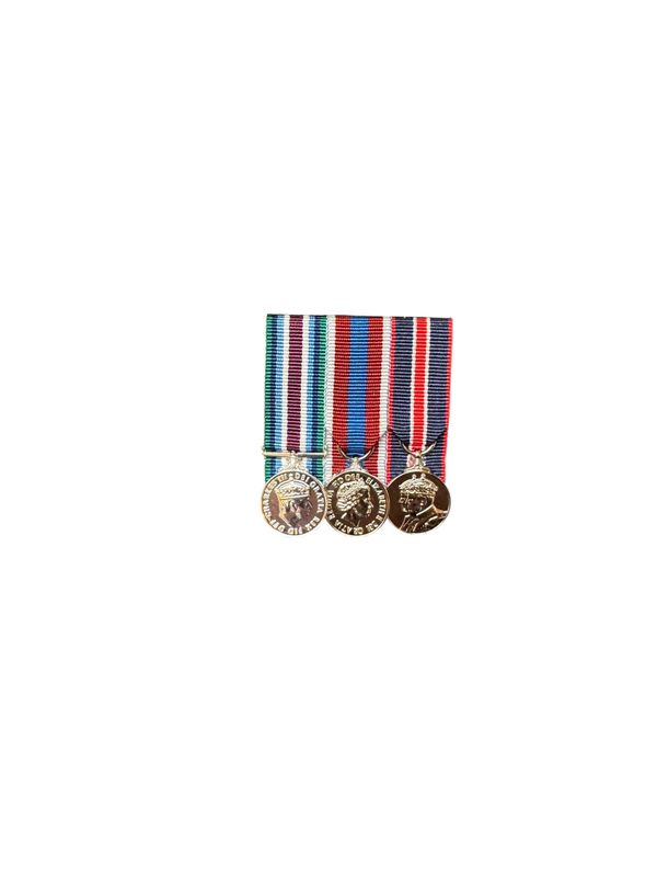 Court Mounted Miniature Medal Set, Wider Service Medal, Platinum Jubilee, Kings coronation,