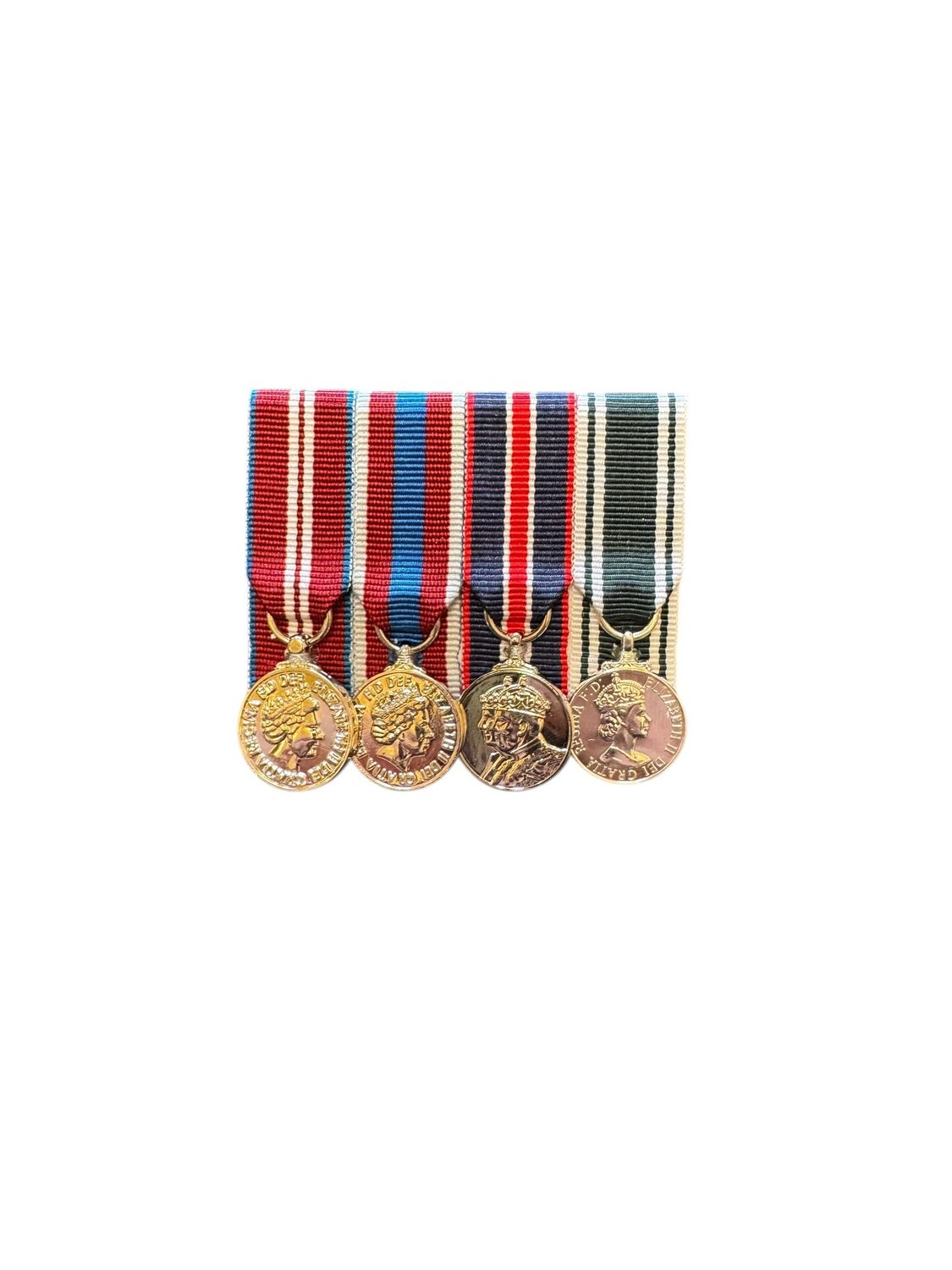 Court Mounted Miniature Medal Set, Diamond & Platinum Jubilee, Kings coronation, Ambulance LSGC EIIR