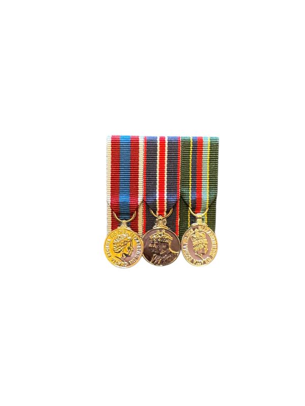 Court Mounted Miniature Medal Set, Platinum Jubilee, Kings Coronation & VRSM medals