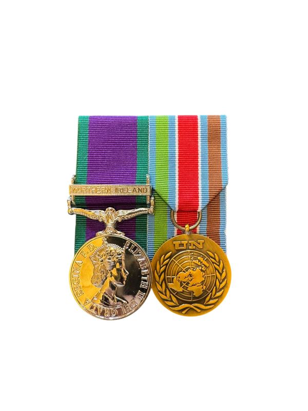 Court Mounted  Medal Set, GSM Northern Ireland and UN Bosnia full size replicas