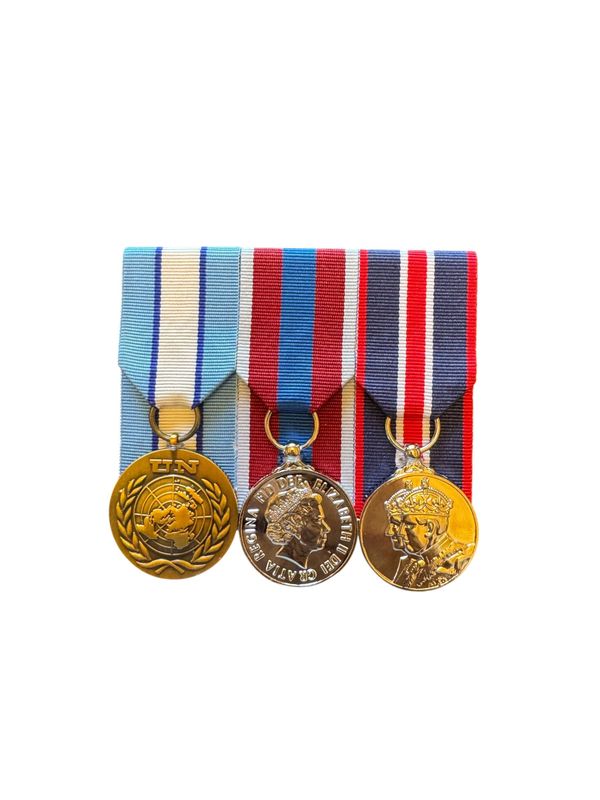Court Mounted  Medal Set, UN Cyprus, Platinum Jubilee and Kings Coronation full size replicas
