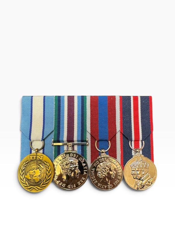Court Mounted  Medal Set, UN Cyprus, Wider Service, Platinum Jubilee and Kings Coronation full size replicas