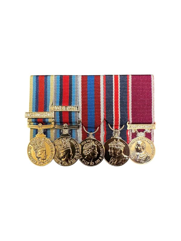 Court Mounted Miniature Medal Set, Afghan, Shader, Platinum Jubilee & Kings Coronation &  Army LSGC CIIIR