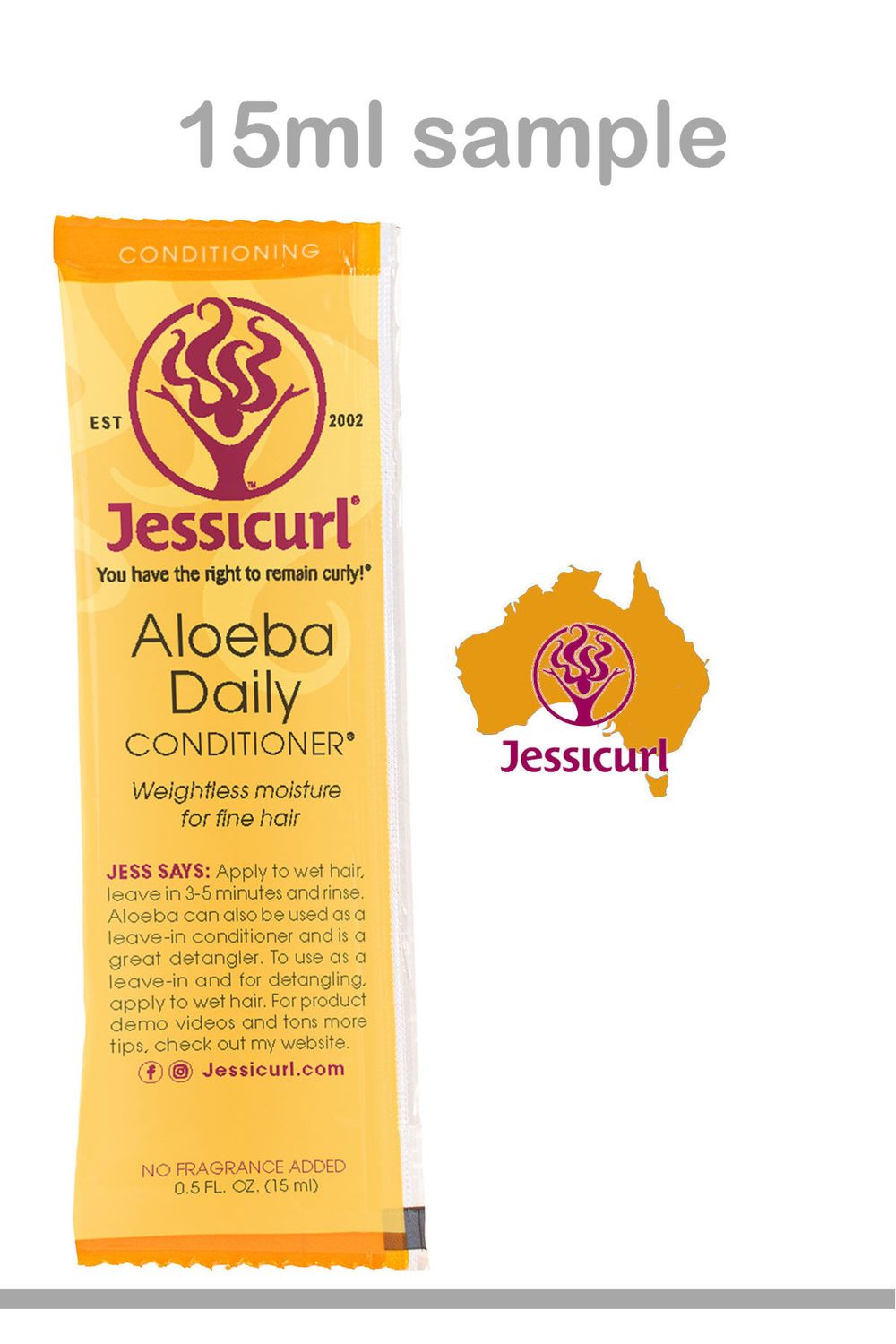 Sample Jessicurl Aloeba Conditioner 15ml (0.5oz)  (No Fragrance)