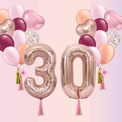 2 Number Balloons + 2 Mixed Bunches + Free Delivery (most areas)