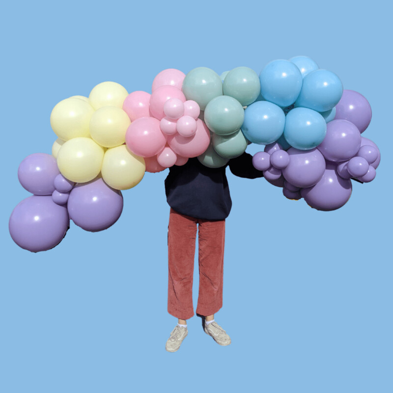 Pastel Rainbow Balloon Garland - Grab & Go (2 metres) Pastel Rainbow Balloon Garland - Grab & Go (2 metres)