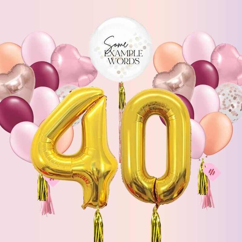 Number Balloons + Bubble + Double Mixed Bunch Set Number Balloons + Bubble + Double Mixed Bunch Set