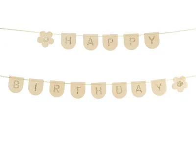 Happy Birthday Pink Felt Banner