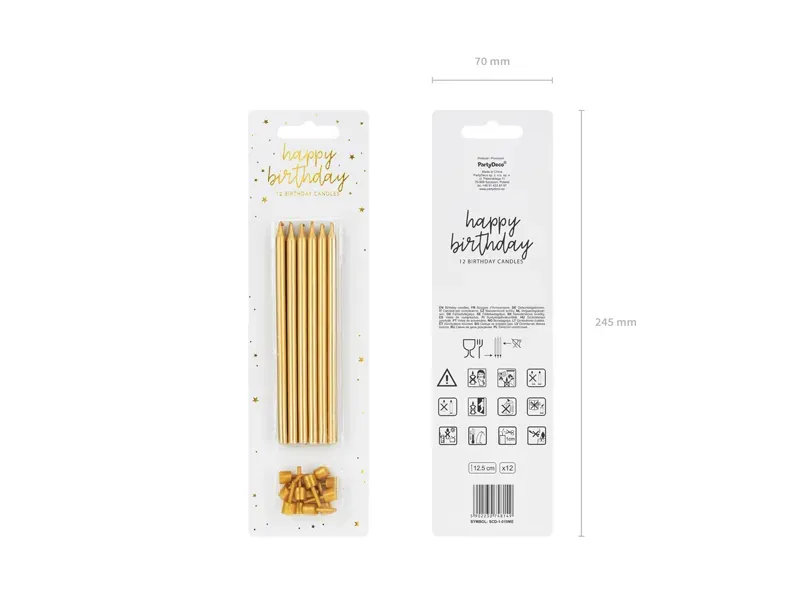 Birthday Candles Metallic Gold
