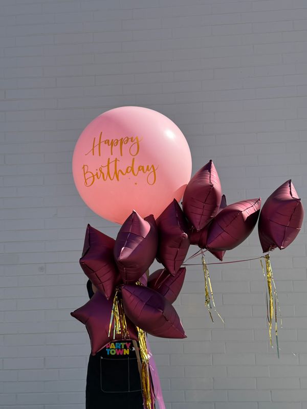 Illume Jumbo Happy Birthday Pink Latex Balloon