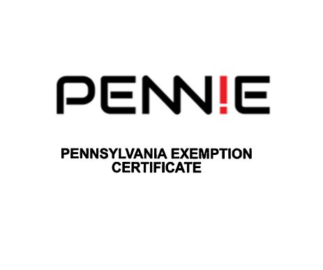 PENN!E with Pennsylvania Exemption Certificate