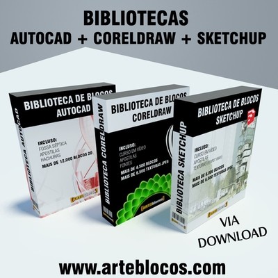 Biblioteca de blocos autocad atualizadíssima. acabou de sair do forno.  Confira no site www.arteblocos.com Blocos para…