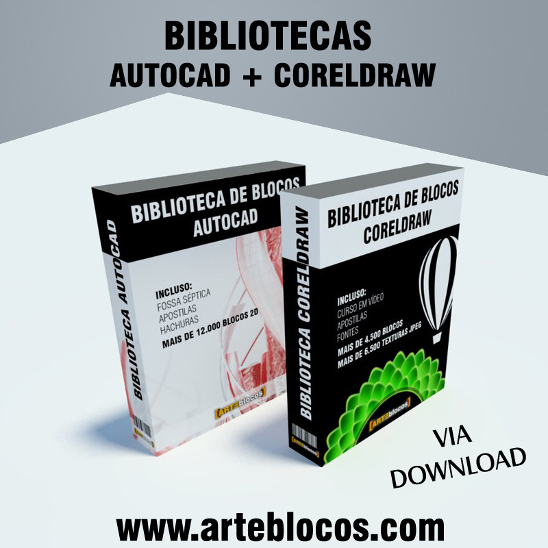 COMBO: Bibliotecas de blocos para Autocad e Coreldraw