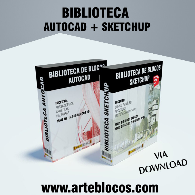 COMBO: Bibliotecas de blocos para Autocad e Sketchup