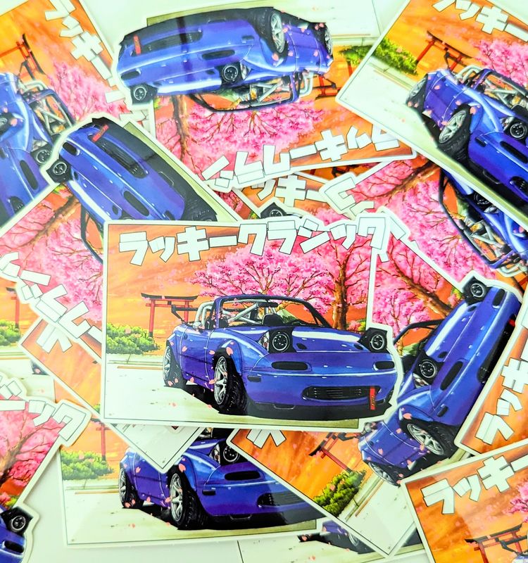 Cherry Blossom Miata Sticker