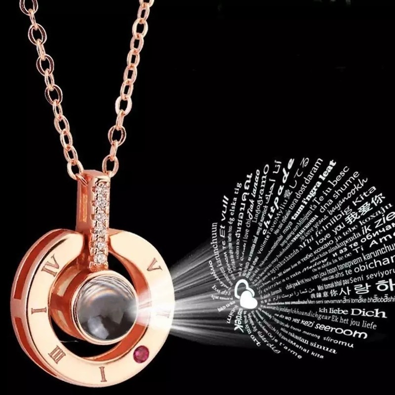 100 languages I love you Projection Pendant Necklace