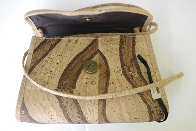 CORK PURSE STRIPED WITH FLOWER