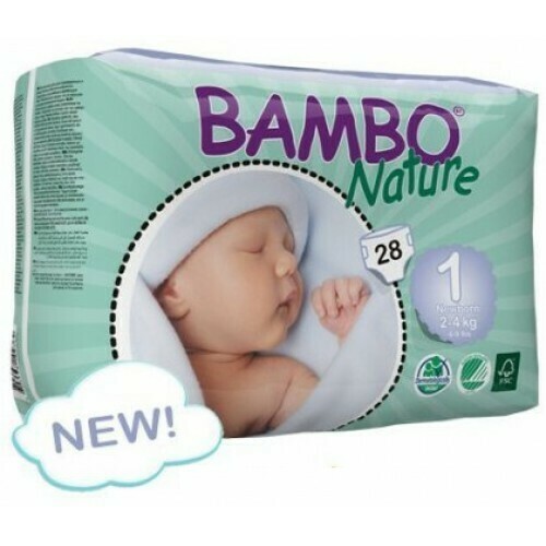 BAMBO NATURE ECOLOGICAL BABY NAPPIES SIZE 1 (2-4kg) 28X