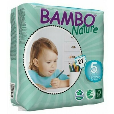 BAMBO NATURE ECOLOGICAL BABY NAPPIES SIZE 5 (12-22kg) 27X