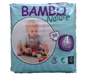 BAMBO NATURE ECOLOGICAL BABY NAPPIES SIZE 4 (7-18kg) 30X