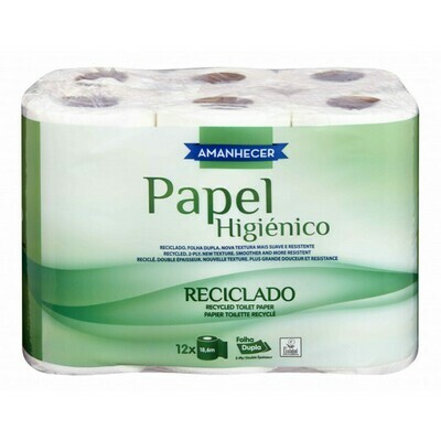 AMANHECER 2 PLY RECYCLED TOILET PAPER 12X