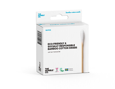 ECOLOGICAL BAMBOO COTTON SWABS THE HUMBLE CO. 100X