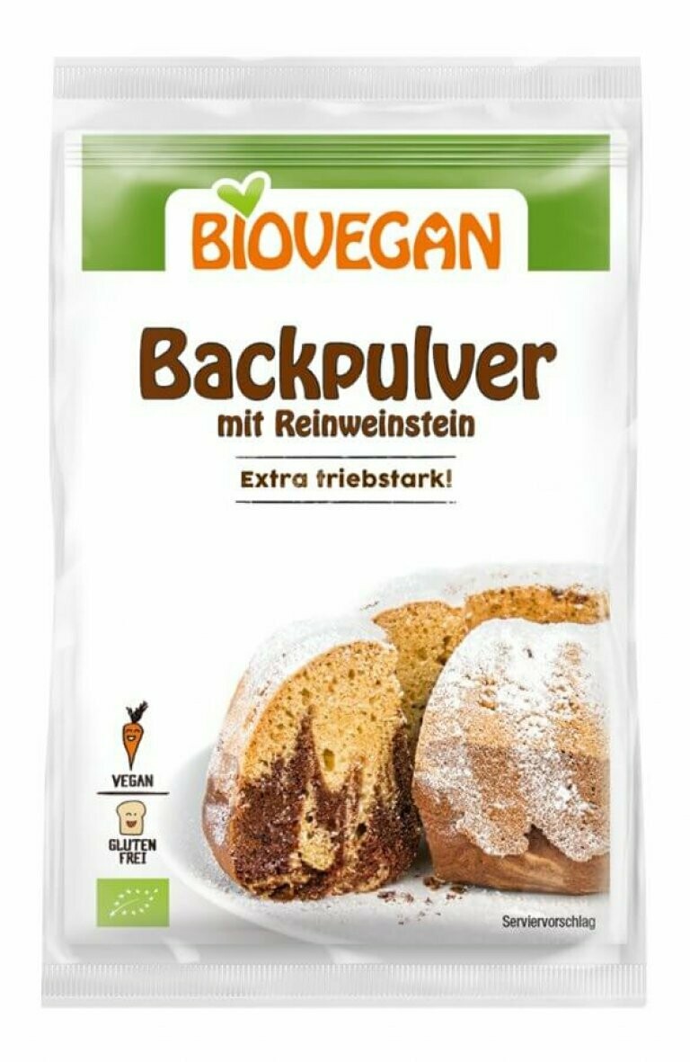 BIOVEGAN ORGANIC RAISING POWDER WITH TARTAR CREAM 3x17g