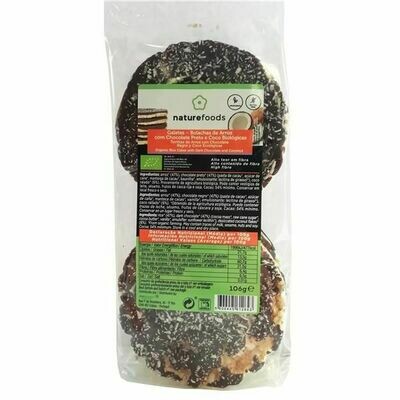 NATUREFOODS ORGANIC DARK CHOCOLATE COCONUT RICE CAKES 100G