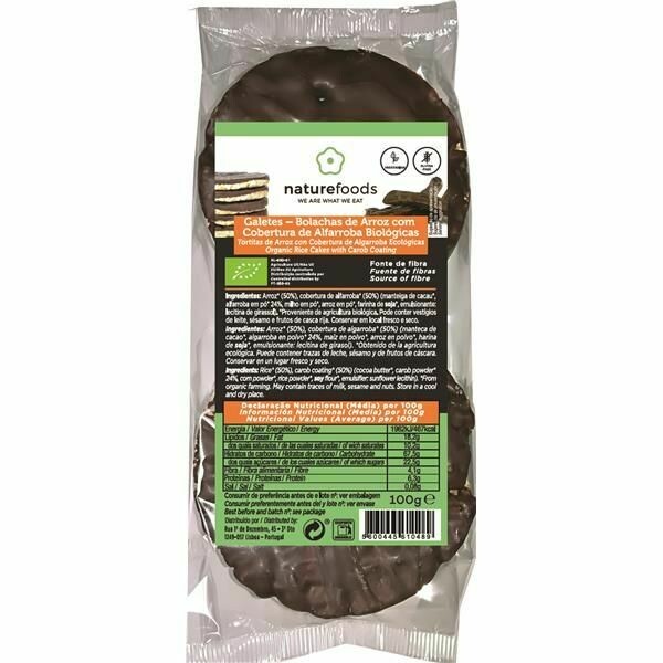 NATUREFOODS ORGANIC CAROB RICE CAKES 100g