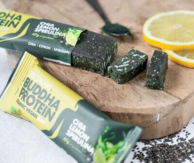 ISWARI ORGANIC CHIA LEMON SPIRULINA PROTEIN BAR 47g