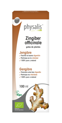 PHYSALIS ORGANIC GINGER (Zingiber officinale) DROPS 100ml