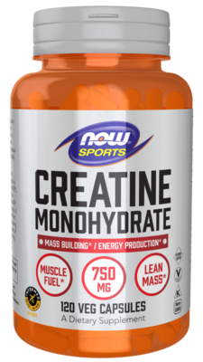 NOW MONOHYDRATE CREATINE 750mg 120 VCaps NOW MONOHYDRATE CREATINE 750mg 120 VCaps