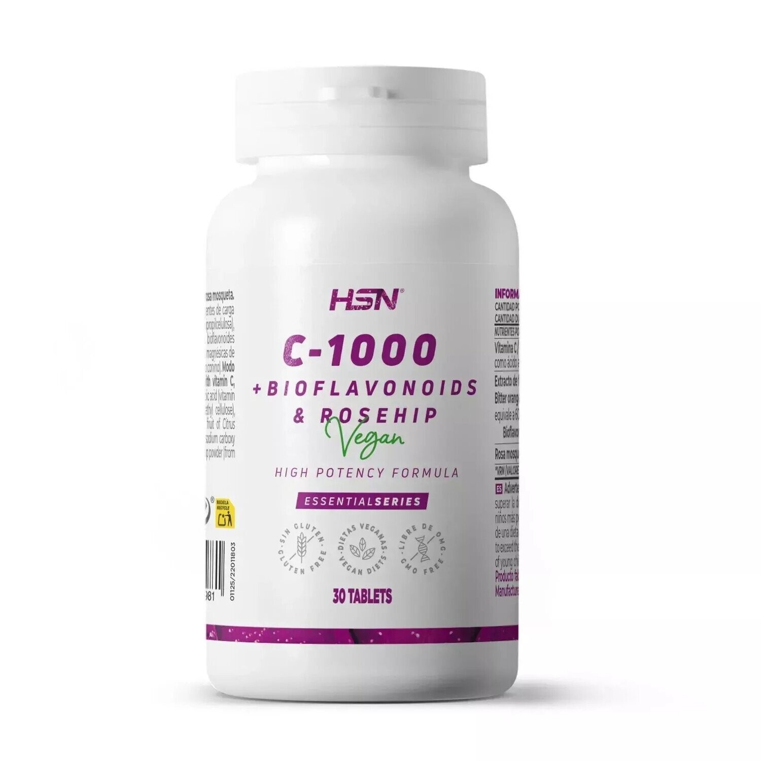 HSN VITAMIN C 1000mg BIOFLAVONOIDS ROSEHIP 30/120/240 VTabs