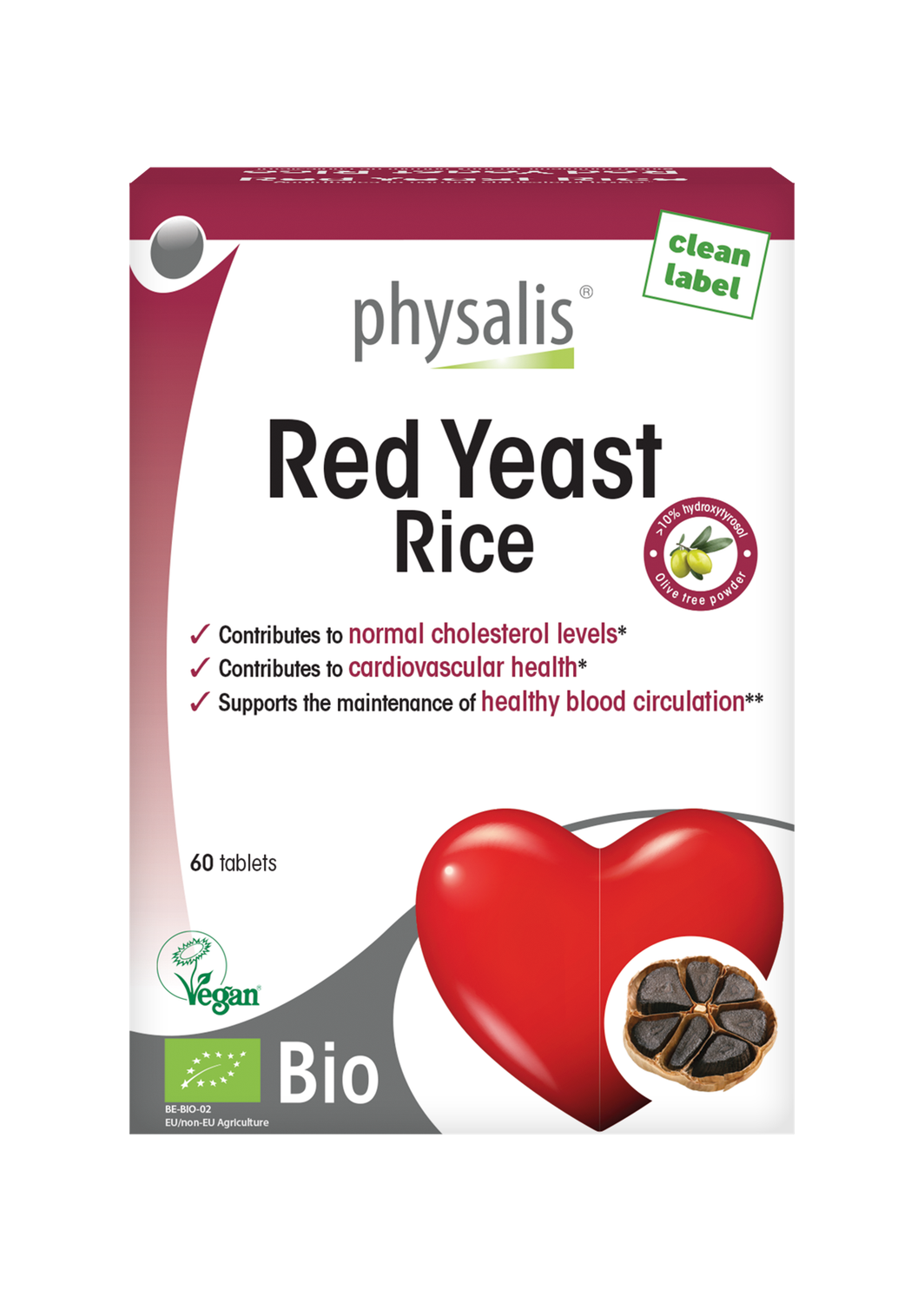 PHYSALIS ORGANIC RED YEAST RICE 60 VTabs