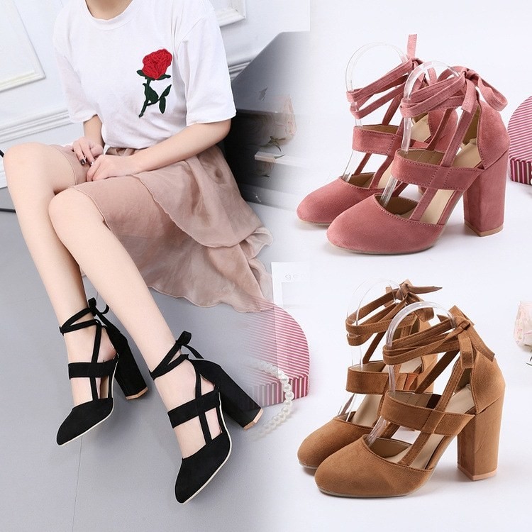 Fashionable cross heels Sandals