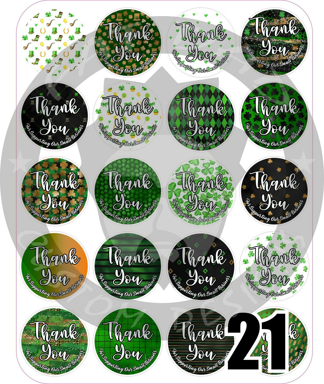St. Patricks's Day Thank You Stickers