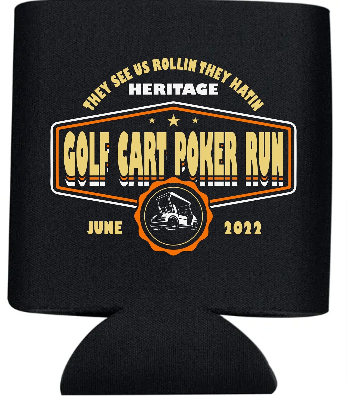 Heritage Golf Cart Poker Run Can Cooler