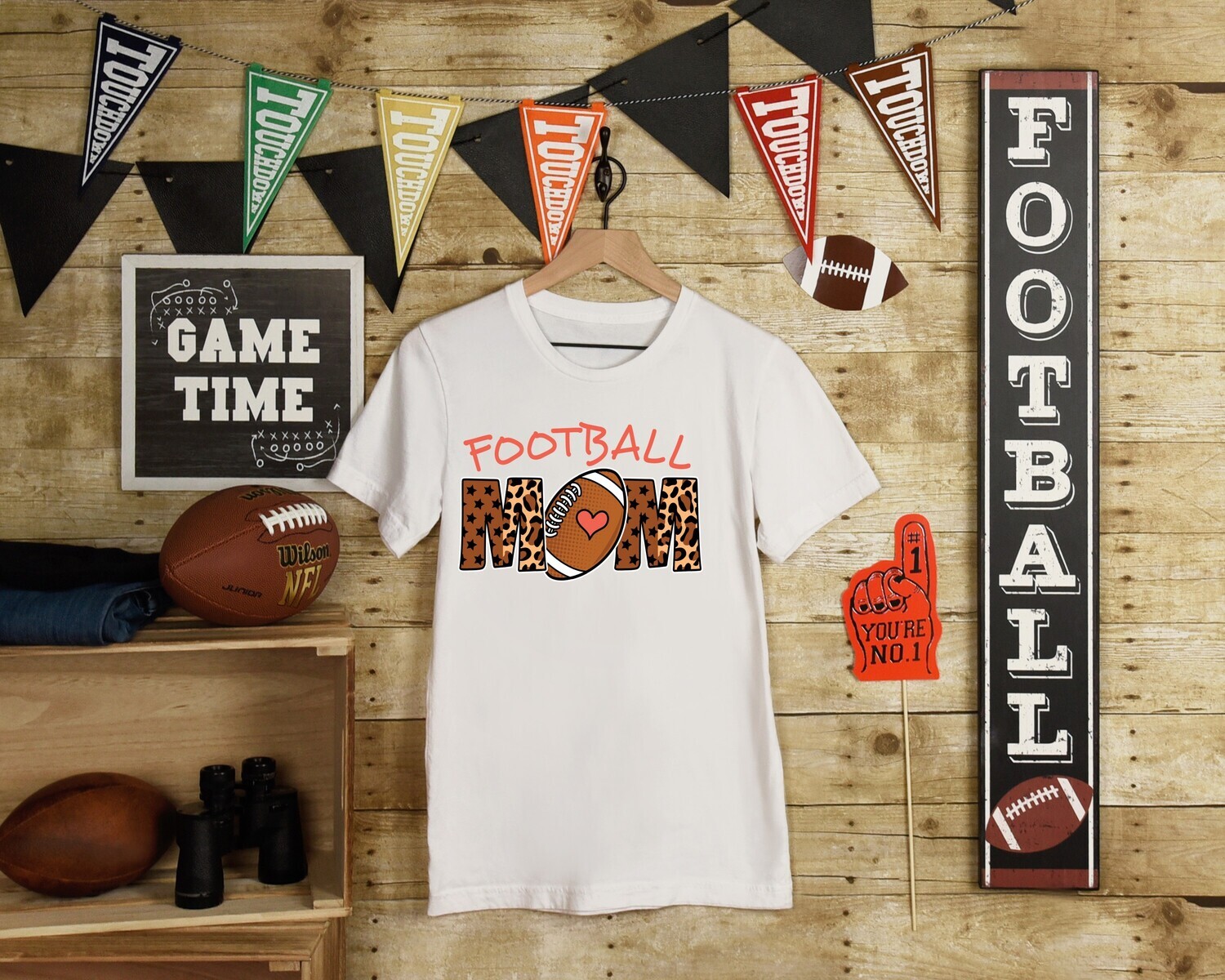 Football Mom  Leopard T-Shirt