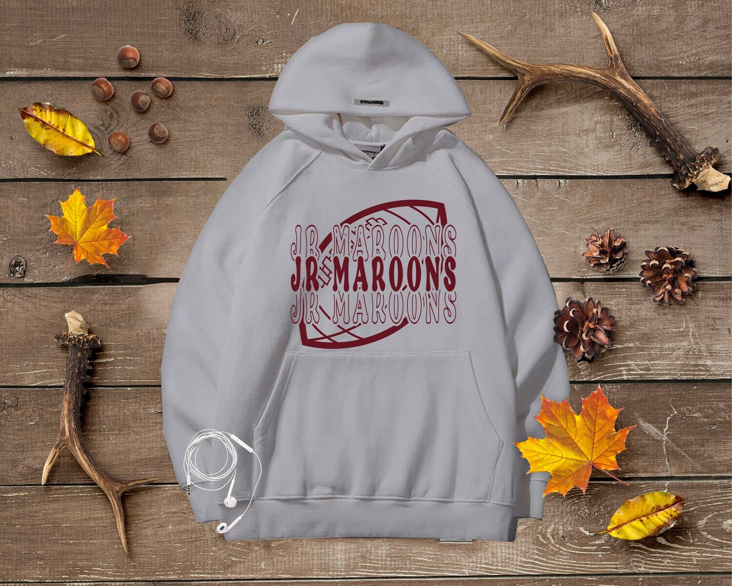 Jr Maroons Stacked Logo Hoodie