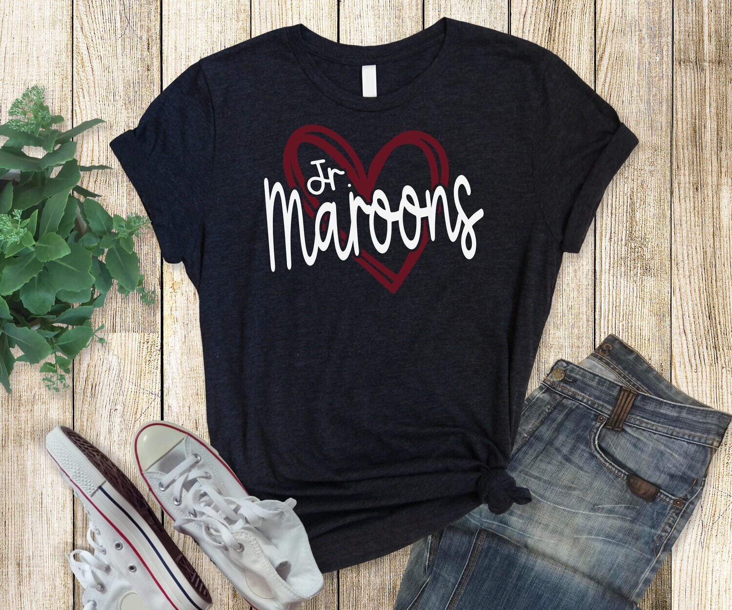 Jr Maroons Heart Logo T-Shirt