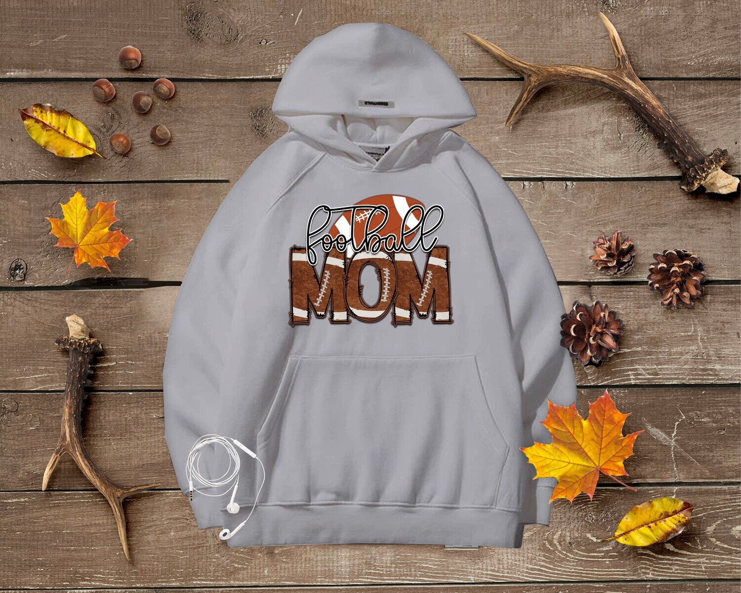 Jr Maroons Football Mom 2 Logo Hoodie