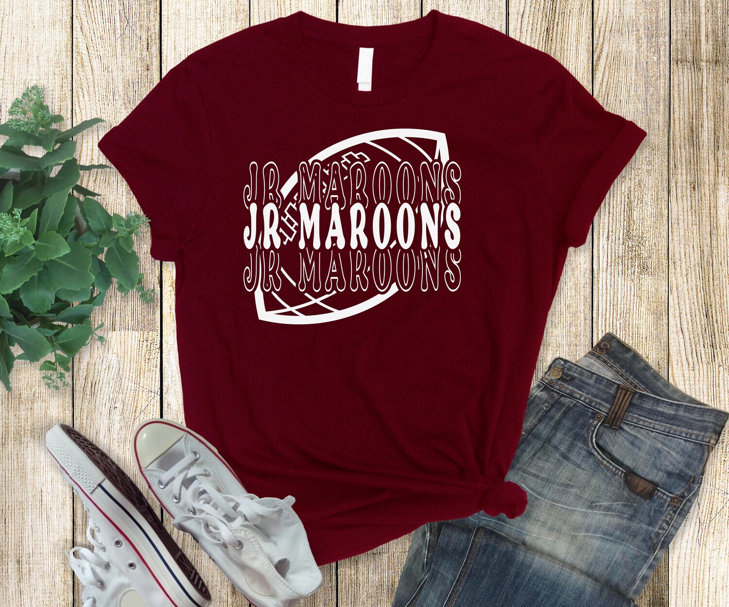 Jr Maroons Stacked Logo T-Shirt