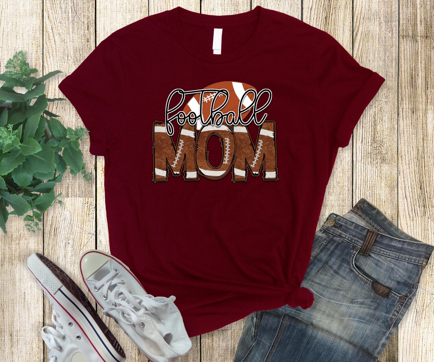 Jr Maroons Football Mom 2 Logo T-Shirt