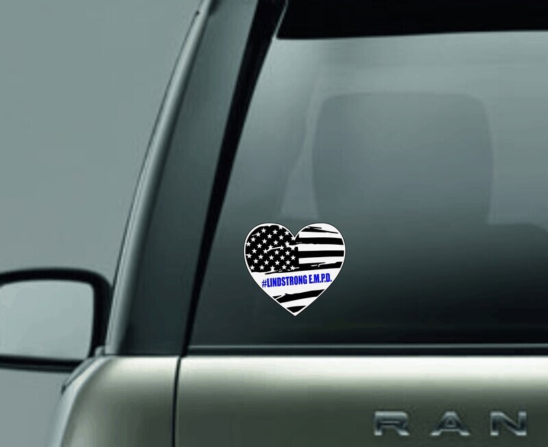 Lindstrong Heart Flag Decal