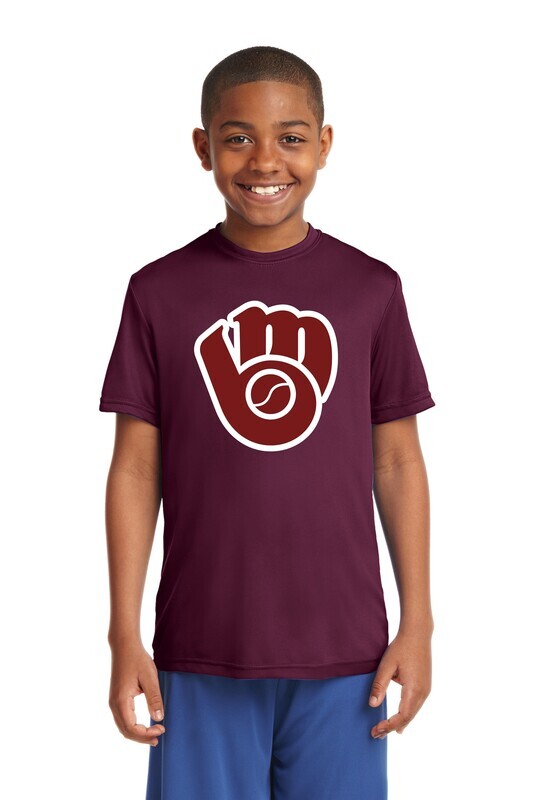 Moline Blackhawks Glove Logo 100% Poly Youth T-shirt