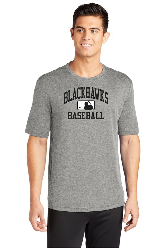 Moline Blackhawks Arched Logo 100% Poly Adult T-shirt