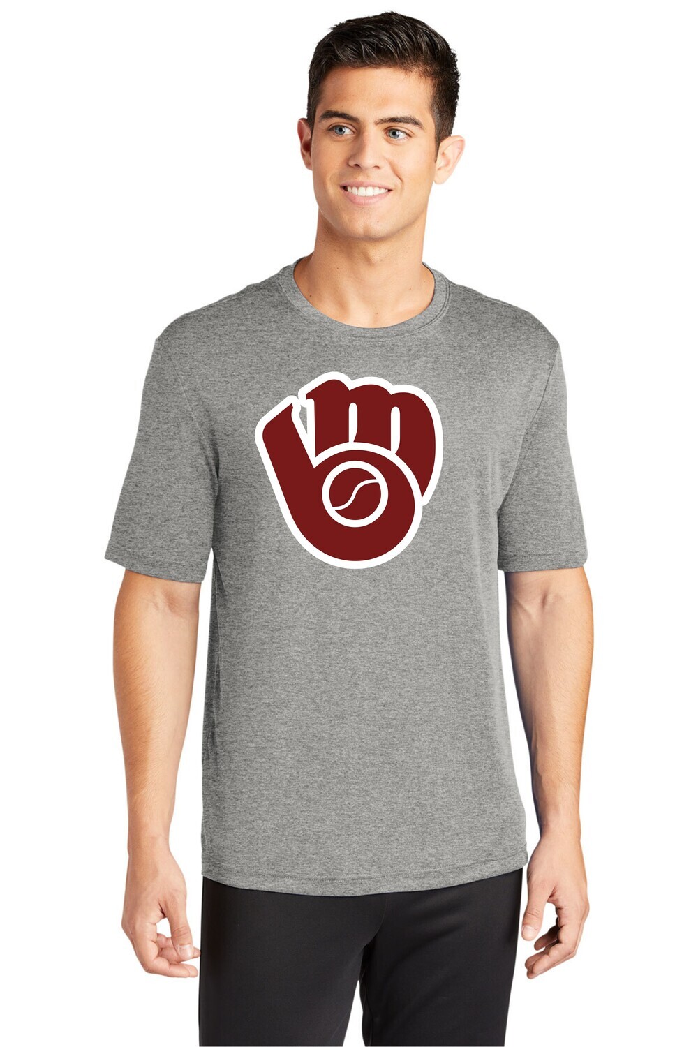 Moline Blackhawks Glove Logo 100% Poly Adult T-shirt