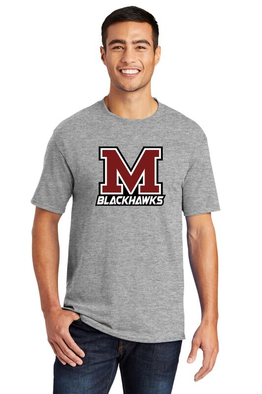 Moline Blackhawks "M" Logo 50/50 Blend Adult T-shirt