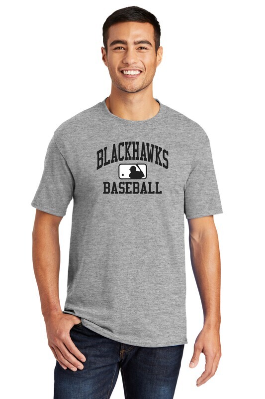 Moline Blackhawks Arched Logo 50/50 Blend Adult T-shirt